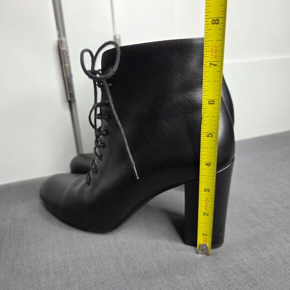 Saint Laurent Loulou Black Leather Lace-Up Ankle Boots EU 37 - YSL - with COA - Picture 10 of 13